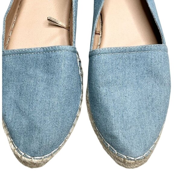 ESPRIT Wyoming Light Blue Chambray Denim Espadrilles Slip-On Shoes Jute Sole 9.5 - Picture 5 of 12